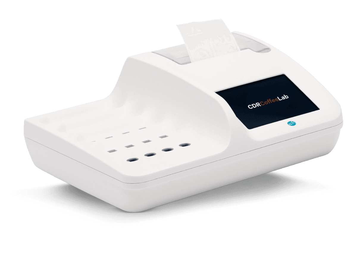 CDR CoffeLab analyzer for controlling fermentation processes, for defining the chemical profile of green beans, roasted coffee and the drink.